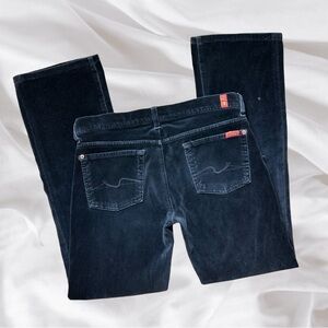 7 For All Mankind Black Velvet Bootcut Jeans